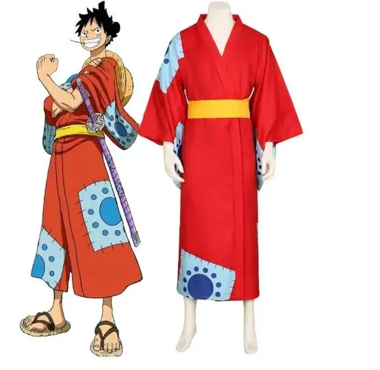 Anime Cosplay Luffy - Anime Luffy Cosplay Kostümü, Wano Ülkesi