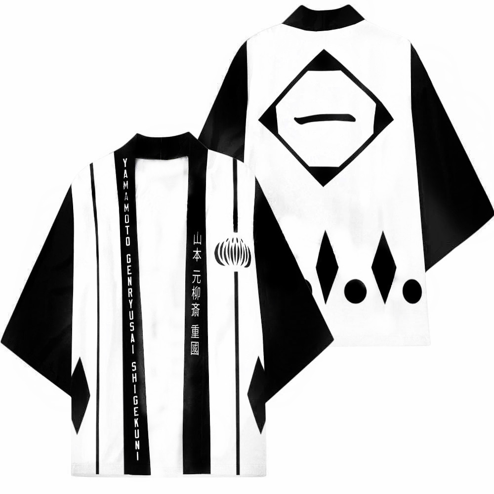 Bleach Captain Coat - Baskı japon Harajuku Kimono Anime Cosplay