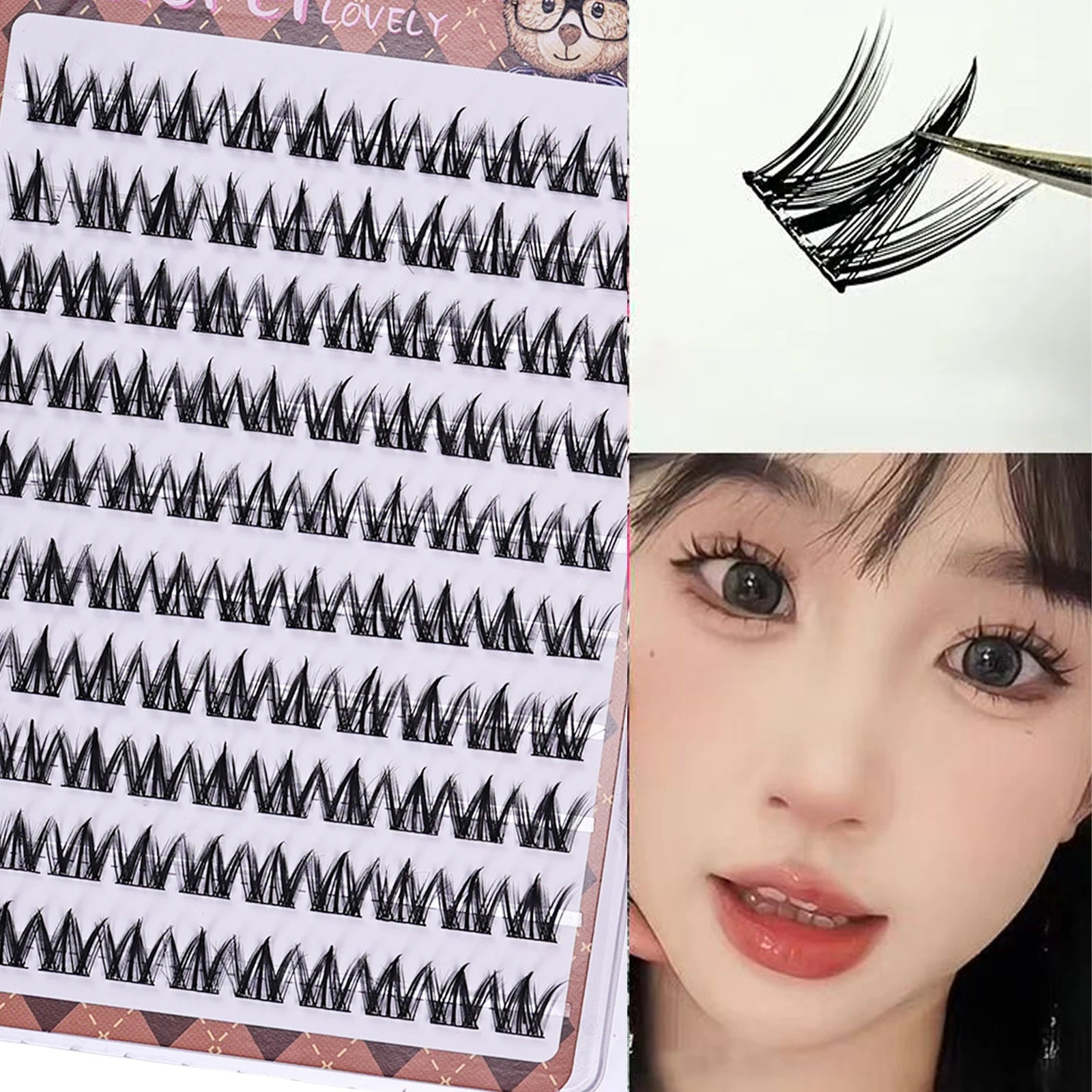 Anime Cosplay Lashes - Hacimli Manga Gözler için W-şekilli Tasarımlı