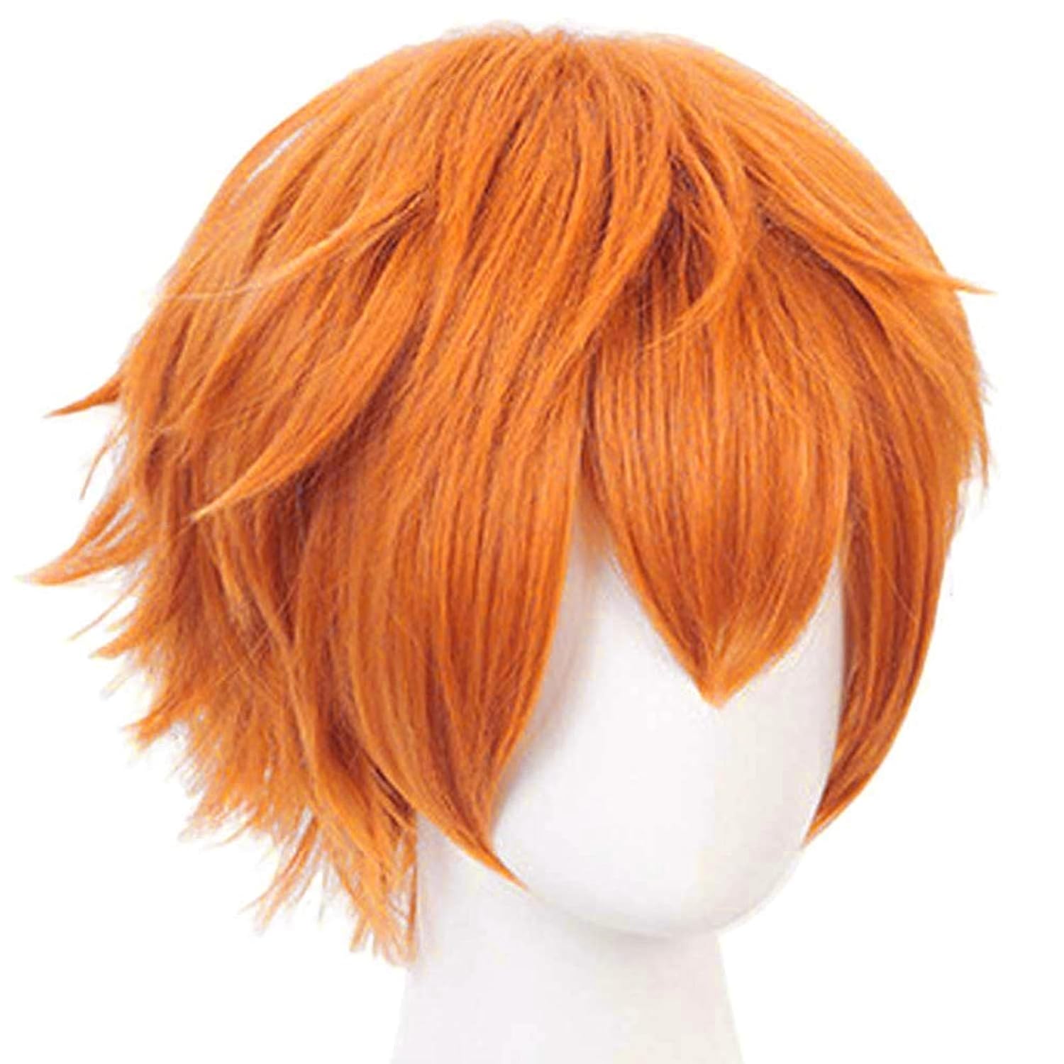 Anime Cosplay Orange Hair - Erkekler için kısa Turuncu Peruk Turuncu