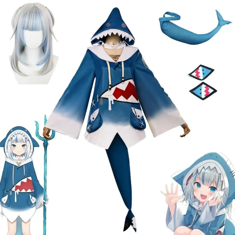 Anime Cosplay Youtuber - Hololive Gawr Gura Cosplay Kostüm ENG