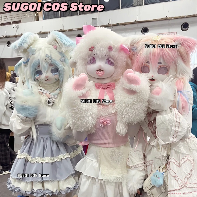 Anime Cosplay Mask - aBcSCS*Fursuit Kafa Kigurumi Sevimli Kürklü Maske