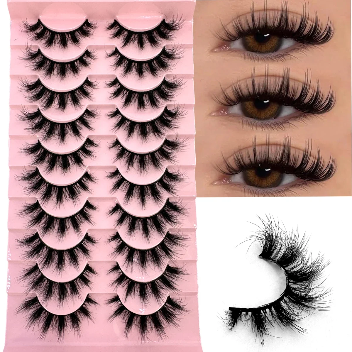 10 Çift Kabarık Yapay Vizon Ki - Anime Cosplay Lashes incelemesi ve fiyatı